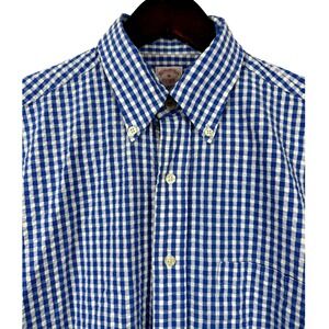Brooks Brothers Short Sleeve Gingham Seersucker‎ Button Down Shirt